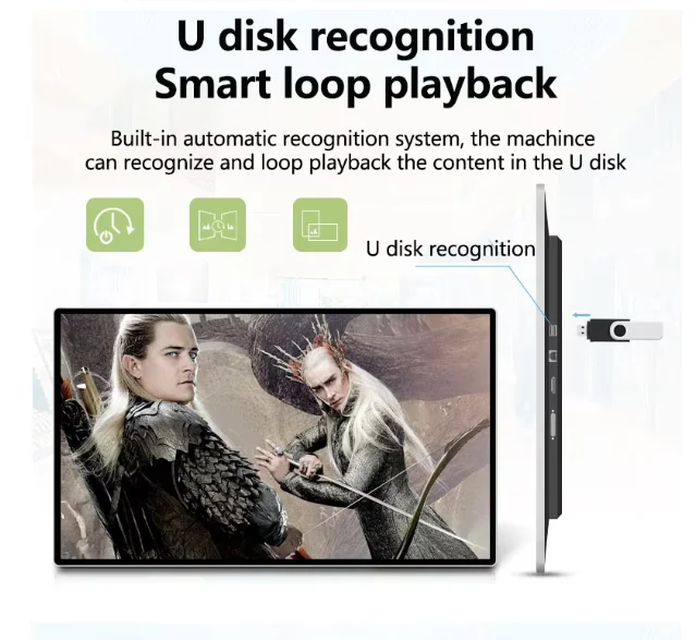 55 inch Portable digital poster lcd android smart indoor Advertising Player screen display board digital signage and displays
