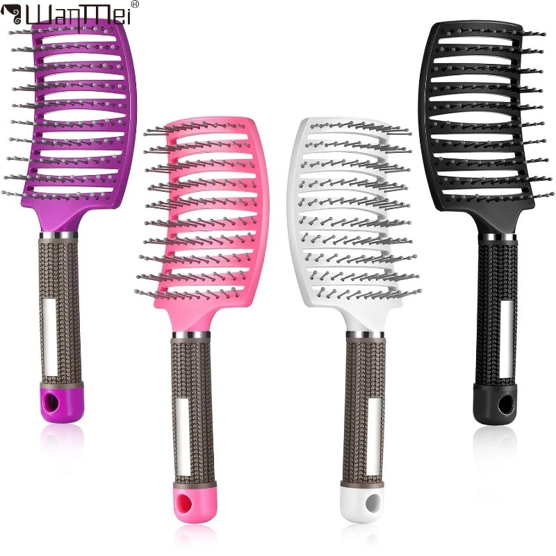Hair Brush Hair Comb Detangling Hair Brush Nylon Women & MenWet Massage Comb Curly Hairdressing Salon Styling Tools