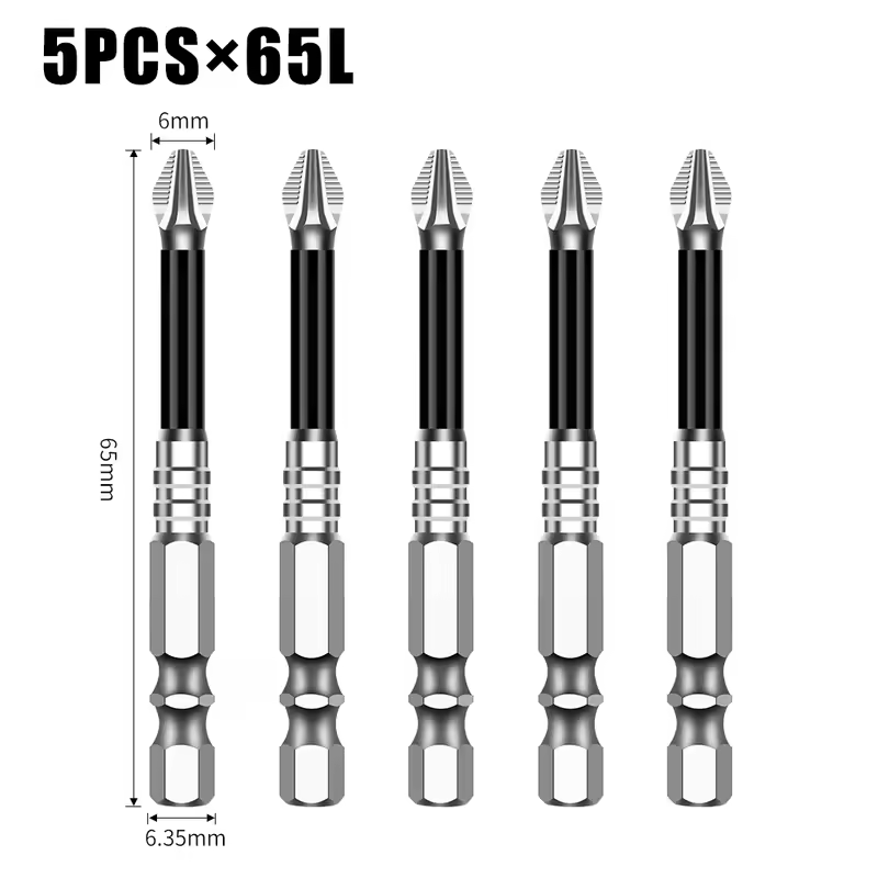 K5 Non-slip High Hardness Bit S2 Strong Magnetic 5A Black Non-slip Cross Head Electric Drill Electric Screwdriver Bit - Image 15