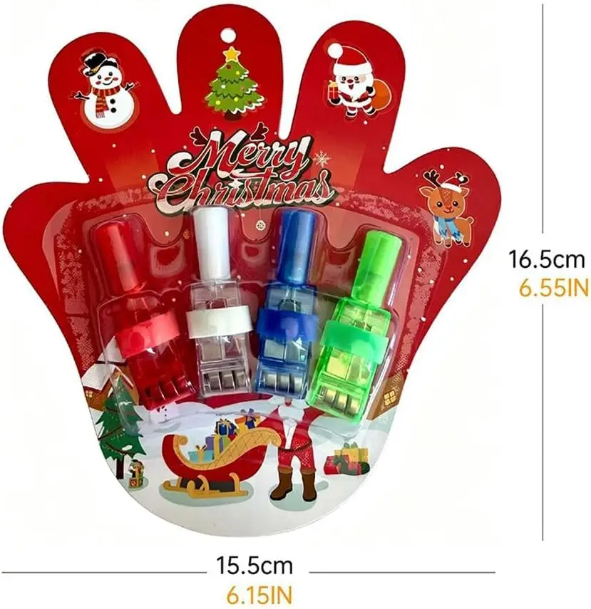 4pcs Christmas Finger Projector Lights Mini Pattern Projector Christmas LED Projection Finger Lights Christmas Party Favors Toys