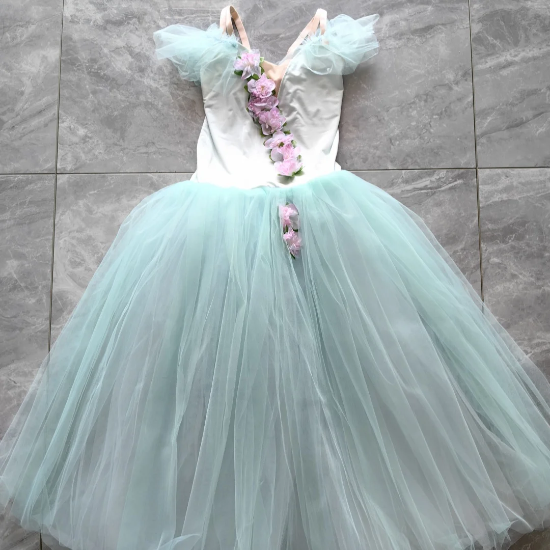 

Romantic Long Ballet Dress Woman Adult Girls Children Modern Dance Tutu Dress Stage Wear Ballet Princess Dress