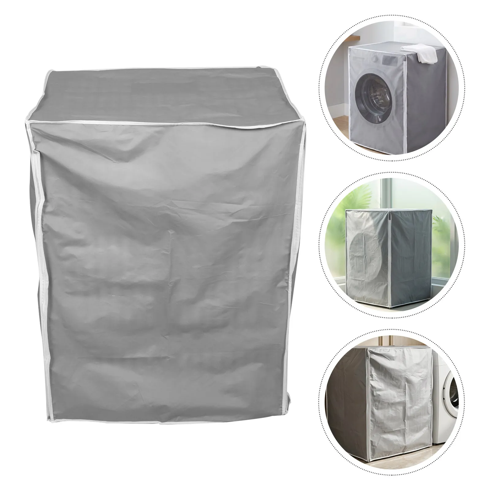 Front Loader Washing Machine Cover 24.4W 33. 24.8d Waterproof Heavy Duty Protector Sun Resistant Washing Appliance Storage