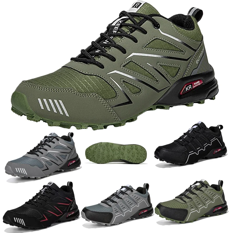 

Men High-Quality Outdoor Hiking Shoes,Color Matching Design,Non-slip,Wear-resistant,Walking Sports Shoes,Lockless Bicycle Shoes