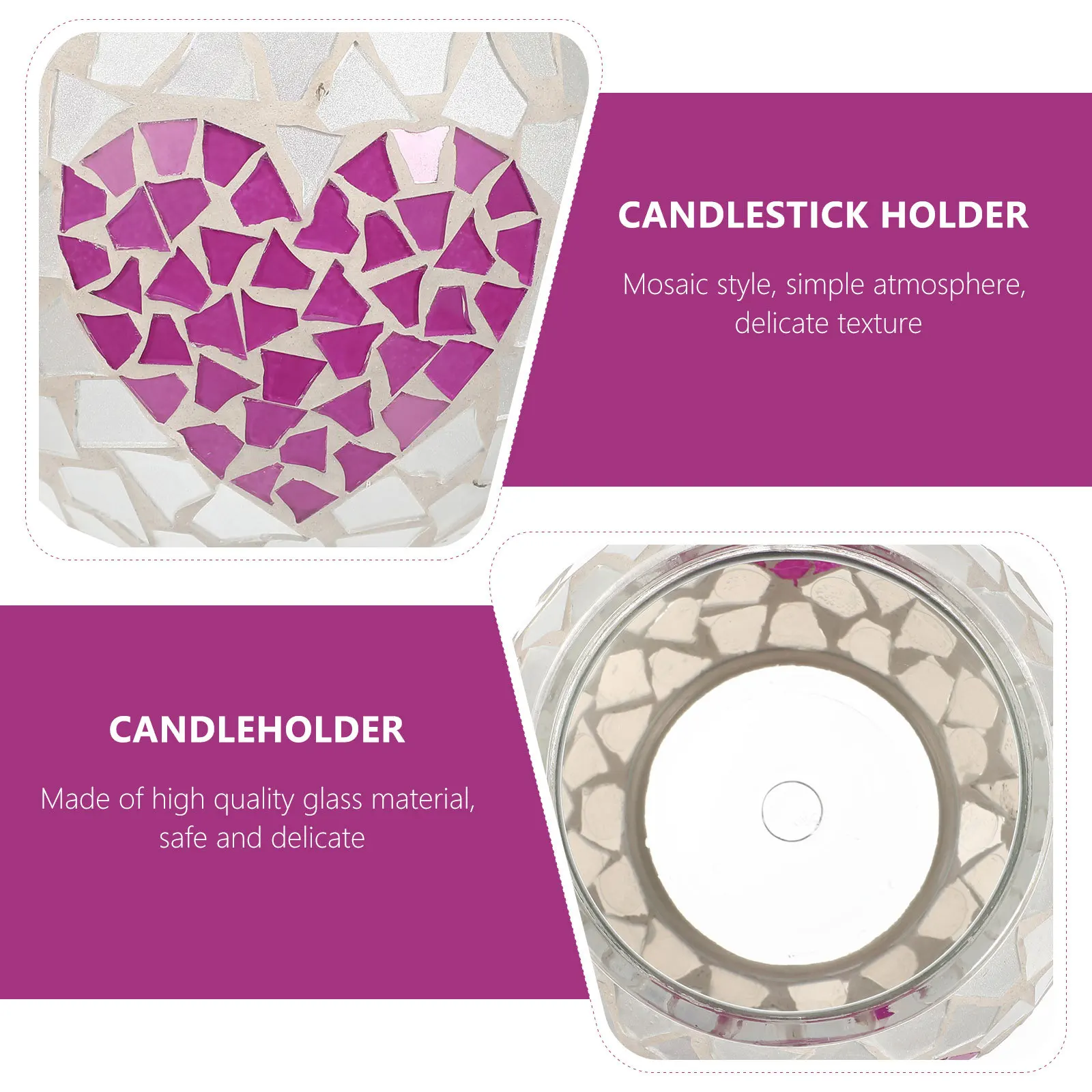 

1Pcs Glass Candlestick Mosaic Style Elegant Candleholder Table Teacup Home Ornament Decorative Party Stand Candlestick Holder