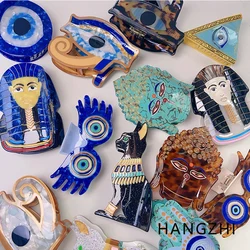 HANGZHI Colourful Devil's Eye Palm Grip Clip Premium Mystic Acetate Hair Grip INS Stylish Unique Hair Accessories For Women New