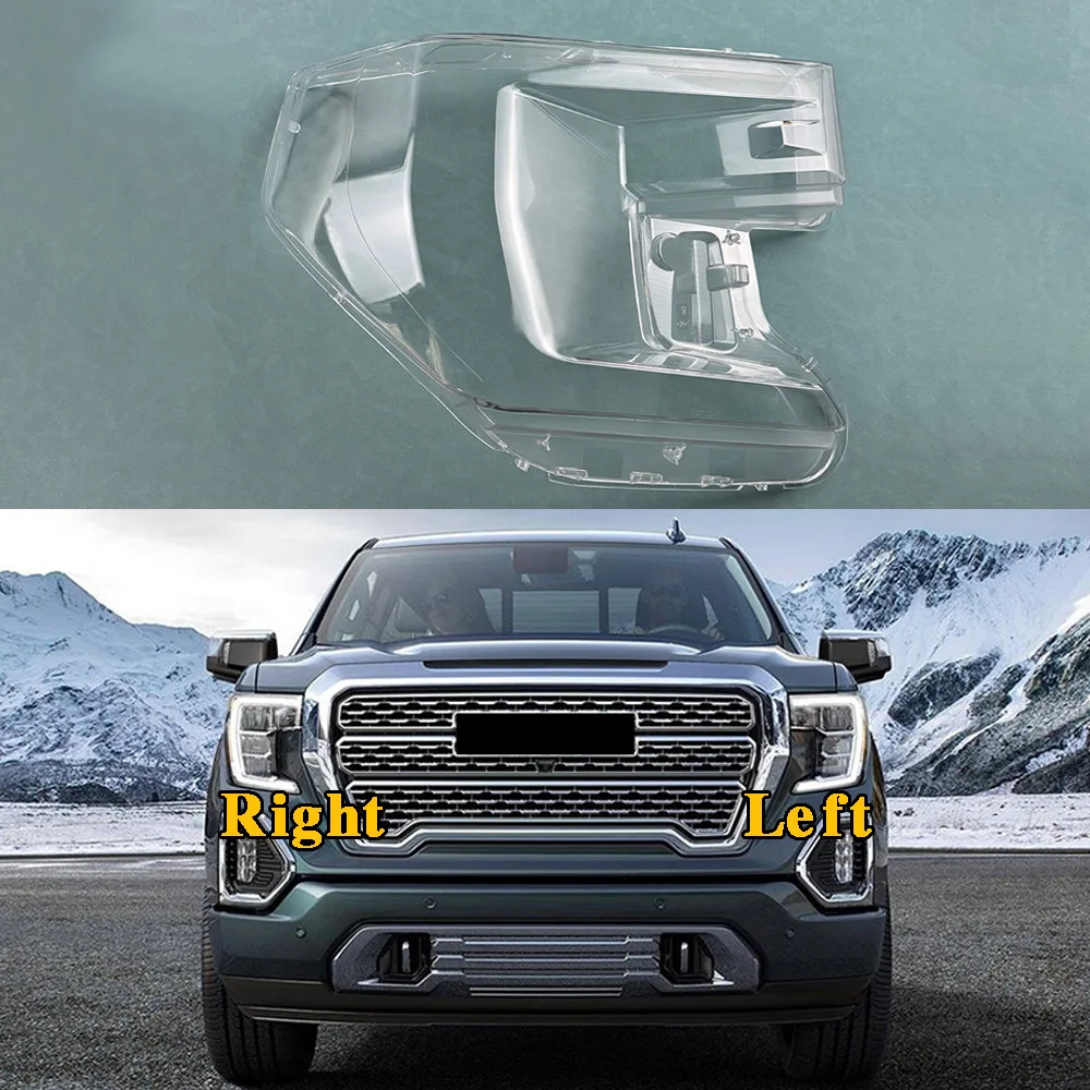 

For GMC Sierra 2019 2020 2021 Headlight Cover Transparent Lampshade Lamp Lens Headlamp Shell Plexiglass Auto Replacement Parts