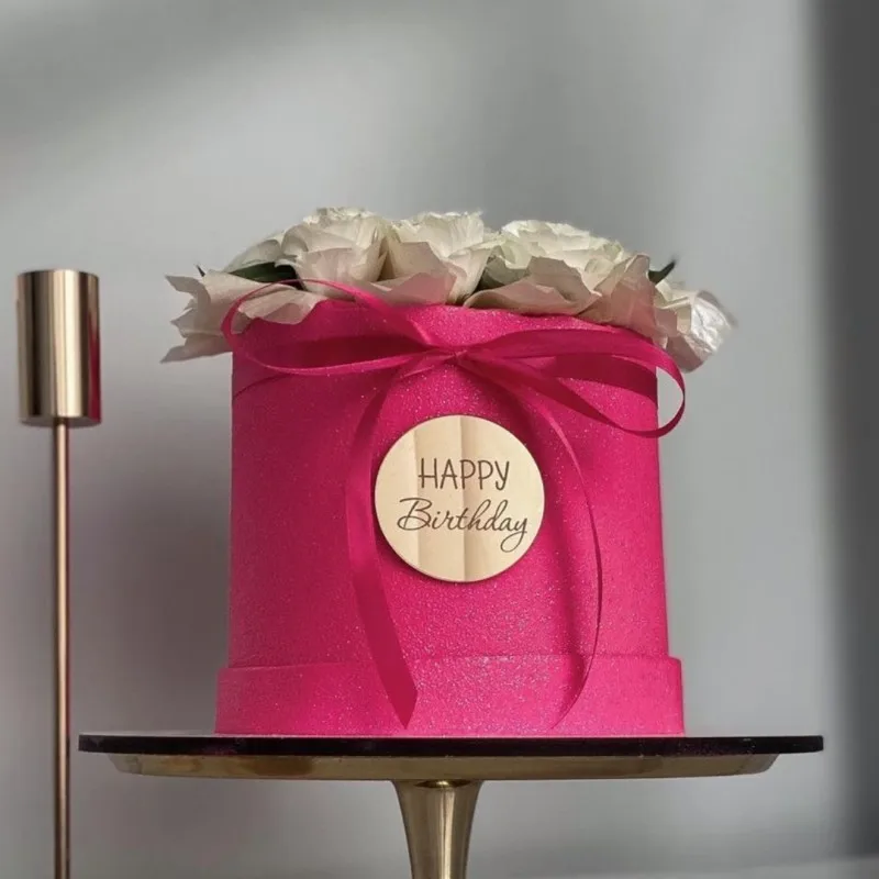 5 Stück insRound Acryl Happy Birthday Cake Topper Dekoration für Geburtstagsparty Kuchendekoration