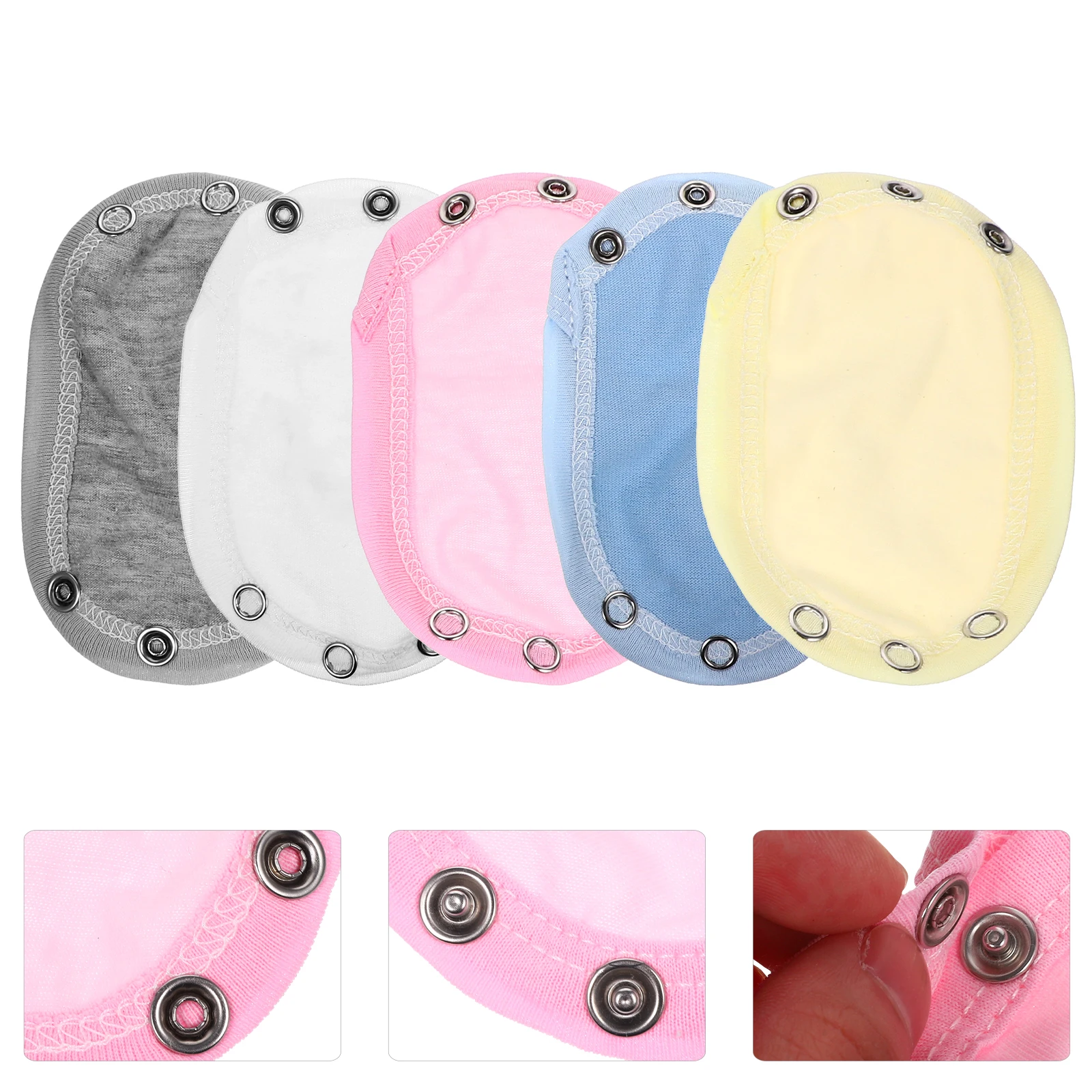 

5Pcs Baby Jumpsuits Extender Bodysuit Snap Cotton Reusable Double Layer Comfortable Easy Wear Off Gifts Parents Shower Christmas