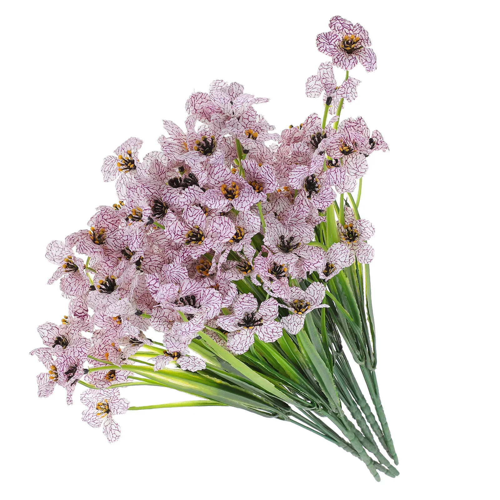 Ramo de flores violetas falsas, decoración artificial para el hogar, arreglo de flores simuladas, accesorio para fotografía de boda, 6 uds.