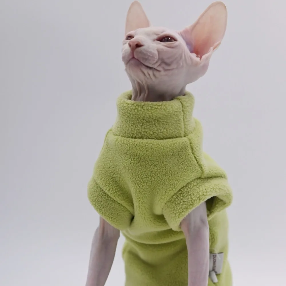 DUOMASUMI Hairless Cat Clothes, Sphinx Cat Outfits, Devon KONIS Pet Warm Winter Clothes, Thick Kitty Sweater for Cat Hoodie