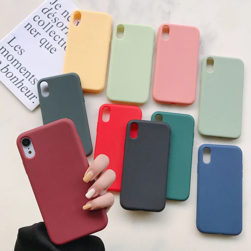TPU Phone Case for iPhone XR X XS Max 11 12 13 Pro Max mini Luxury Soft Candy Cover for iPhone XR XS X 6 6S 7 8 Plus Case