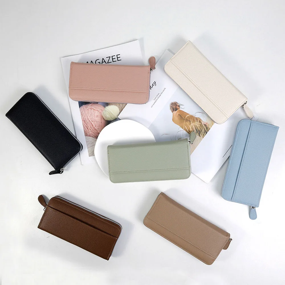 Japanese Women Long Wallet Urban Commuter Soft PU Solid Colour Minimalist Wallet Large Capacity Coin Purse Card Pack Clutch Bag