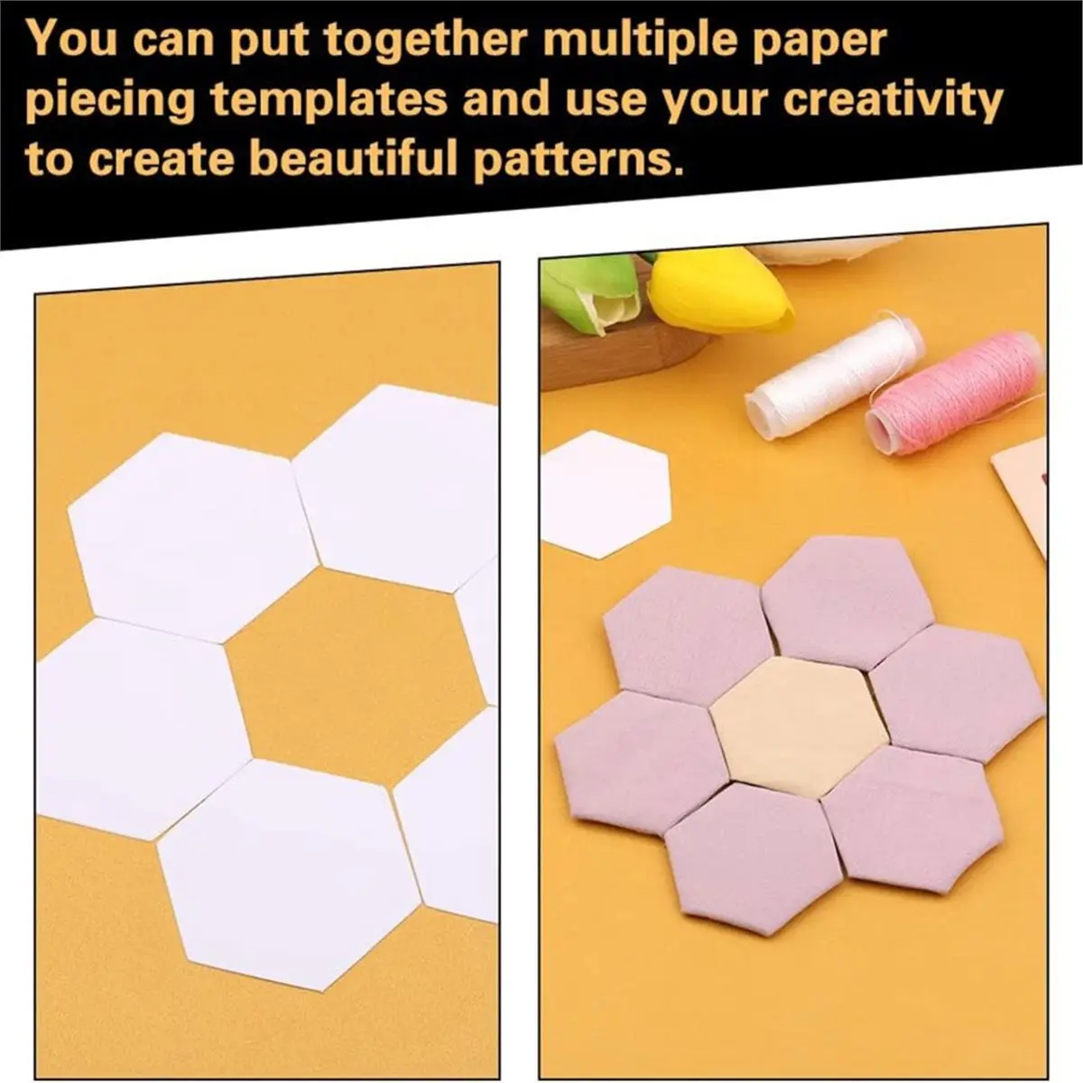 Multi-use Gear 600 Count Paper Piecing for Quilting, Quilting Templates, Paper Piecing Shapes Hexagon Templates Quilting Templat