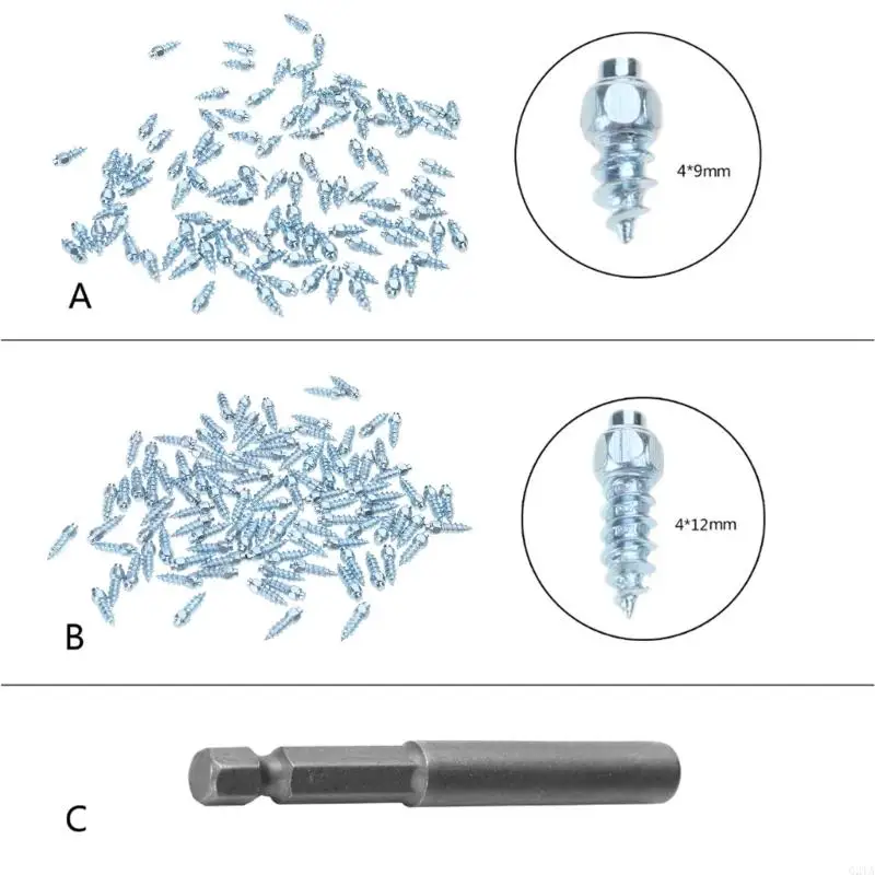 G2TA 100 Stück Anti-Rutsch-Reifenbolzen, Schrauben, Nägel für Fahrrad-Wanderschuhe
