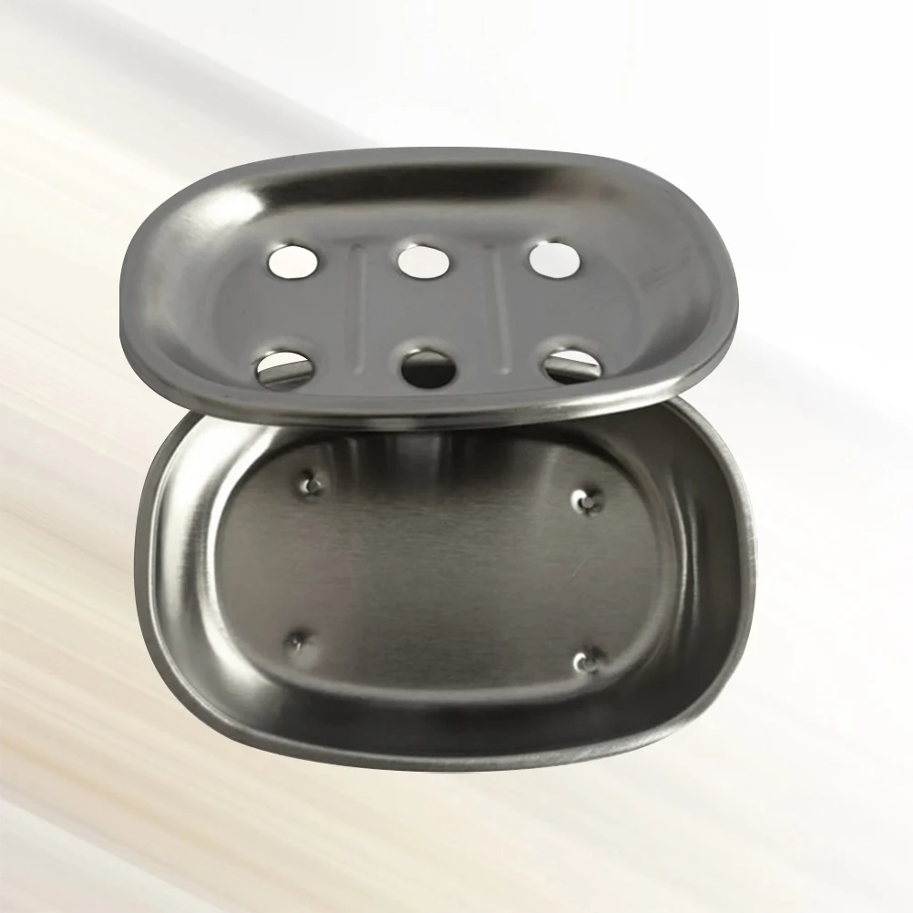 

Stainless Steel Soap Dish Rustproof Draining Holder for Bathroom Sink Countertop Kitchen Non-rusting Premium Simple