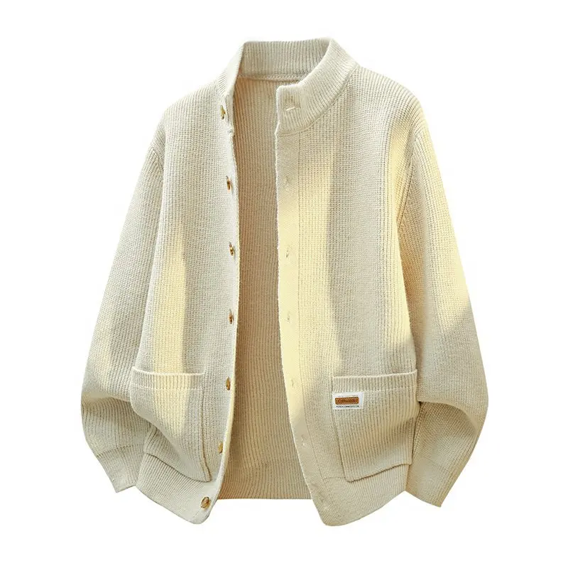 

Новый мужской вязаный кардиган свободного кроя в стиле ретро, однотонный, высокого качества, больших размеров, модный тренд весны 2026 года