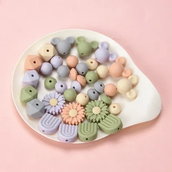 LOFCA Silicone Beads Baby Teething Food Grade Combination Beads For DIY flower mouse Silicone Beads Baby Chewing Teethers