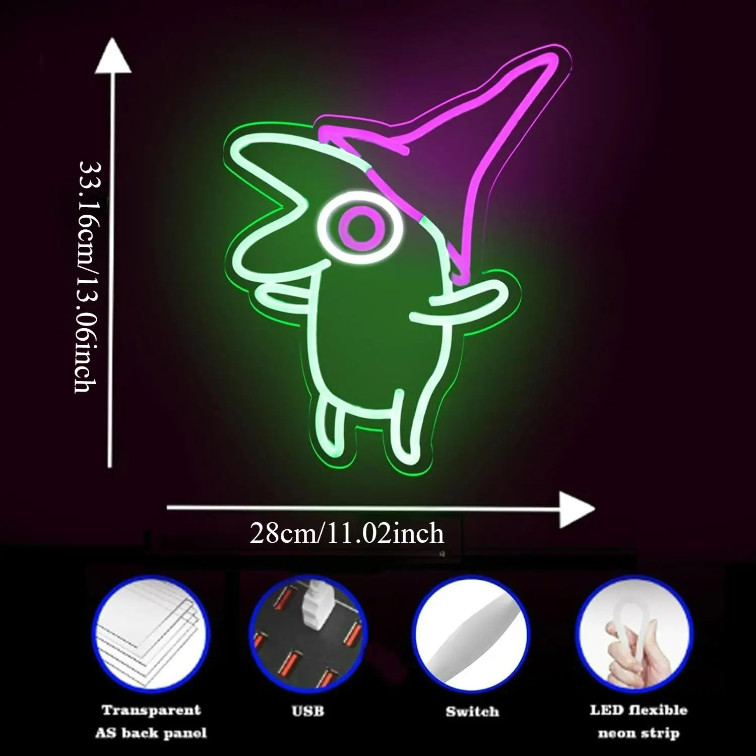 Smile Neon Sign Frog Dimmable LED Neon Lights for Bedroom Game Room Kids Room Wall Decor Birthday Christmas Gifts for Movie Fans view 5