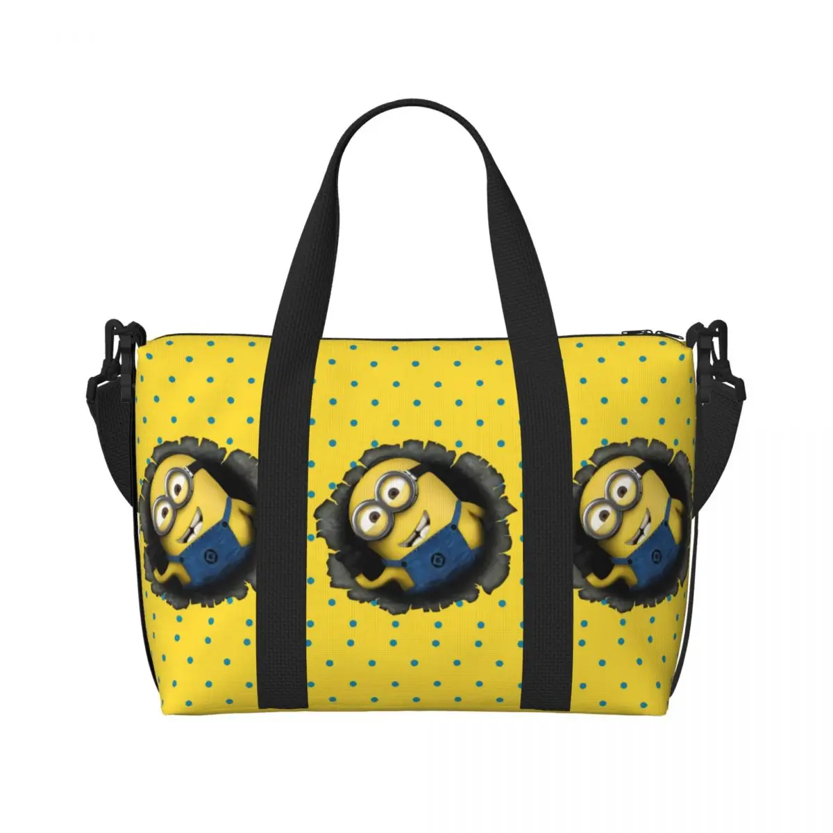 

Custom M-Minions Tote Bag for Women Large Capacity Cartoon Beach Gym Travel Bags