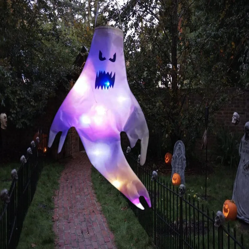 

Halloween Decoration Ghost Wind Tunnel Site Layout Props Ghost Festival LED Glowing Ghost Pendant Party Pendant