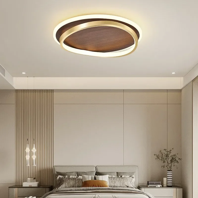 GHJUYIOL Creative Japanese wood grain room ceiling light for bedroom lighting, simple and modern Nordic personalized study, rest