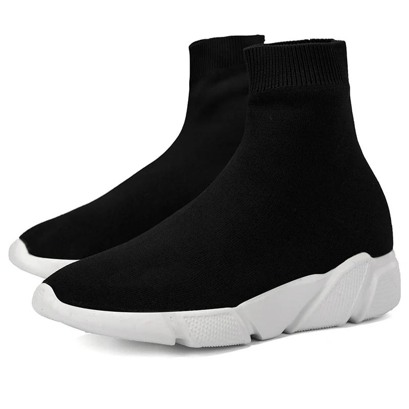 

Classic Black Running Shoes Men High Top Sock Shoes Comfy Slip-on Men's Casual Sneakers Lightweight Sneakers For Women Trainers