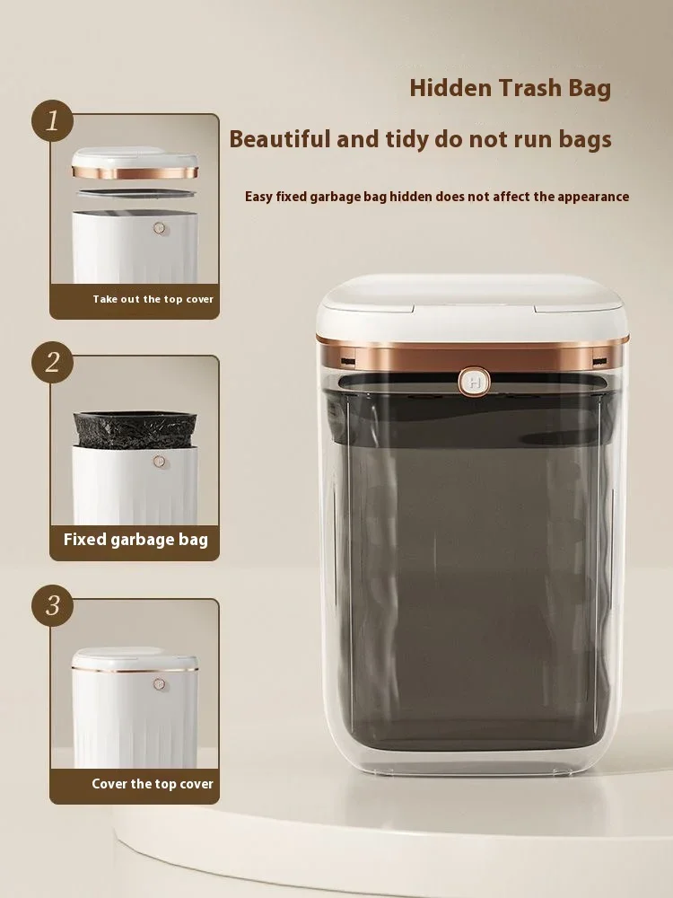 20L Smart Sensor Trash Can Automatic UV Light Charging Bin Waterproof Electric Garbage Toilet Wastebasket Wastebin Smart Home