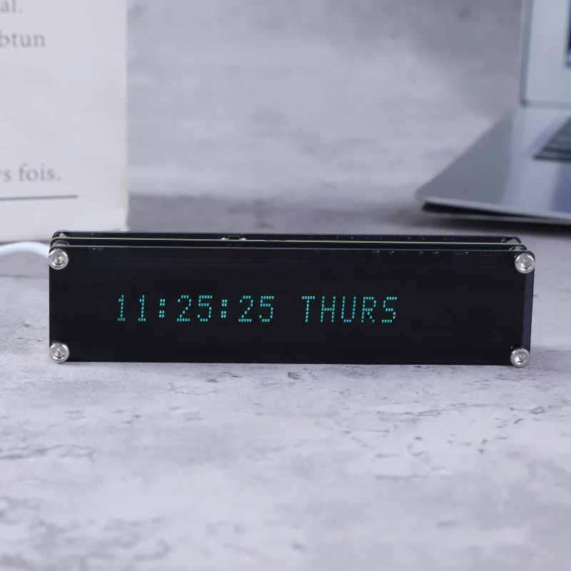Retro Desktop Clock Ornament VFD Clock WIFI Timing Automatic Calibration Cyberpunk Atmosphere Decoration Gift