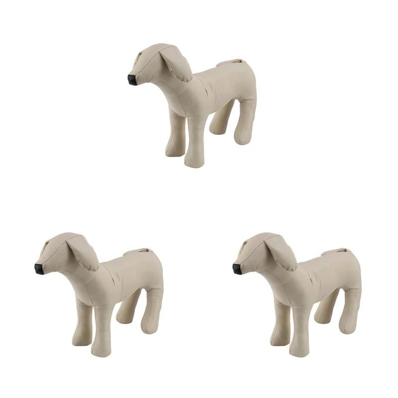 Manichini per cani in pelle 3X Posizione in piedi Modelli per cani Giocattoli Manichino per esposizione di negozi di animali domestici Bianco M