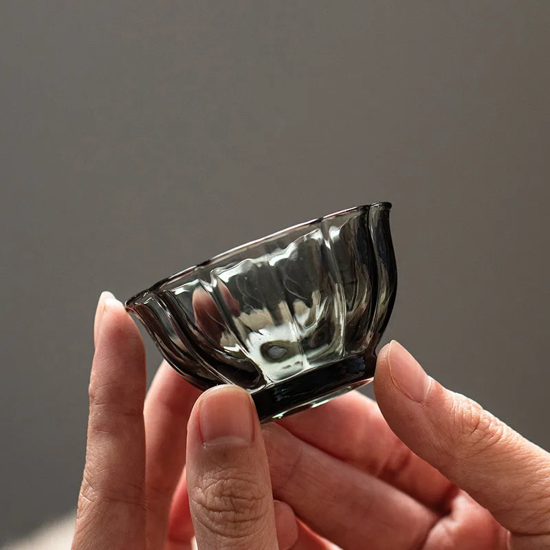 

1 Pc Creative Petal Shape Glass Tea Cup Household Tea Bowl Travel Portable Teacup Personal Meditation Cup Chinese Teaware