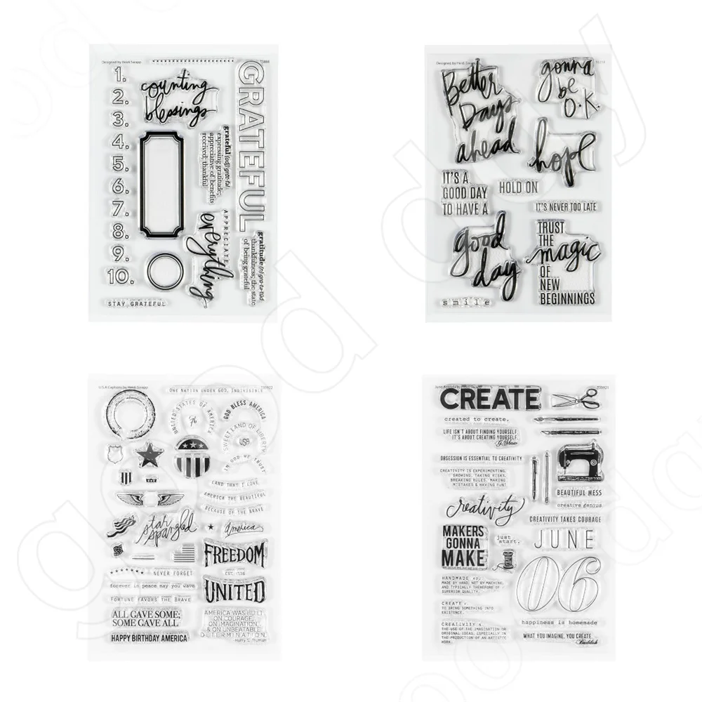 

2023 New Arrival Grateful Hope June Agenda Clear Stamps Scrapbook Diary Decoration Embossing Template DIY Card Handmade Hot Sale