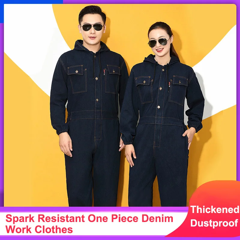 Work Overall Uniform Men Women Cotton Workshop Long Sleeved Coverall Welding Suit Car Repair Workshop Mechanic Plus Size Clothes