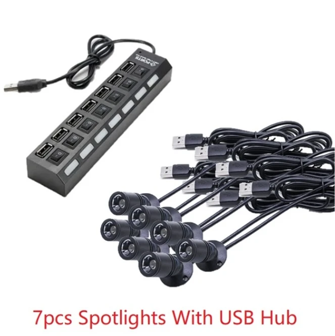 MINI Led Usb 5V Spot Light Draagbare Mini Spots Wijn Kast Keuken Sieraden Showcase Lamp Verlichting Kit Met Schakelaar 1W