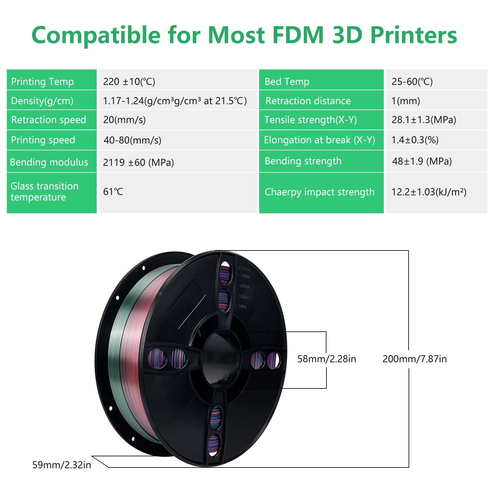 Silk PLA 1KG 3D Printer Filament Smooth Shine Printe Filament 3D Filament 1.75 +/- 0.02mm PLA-Silk