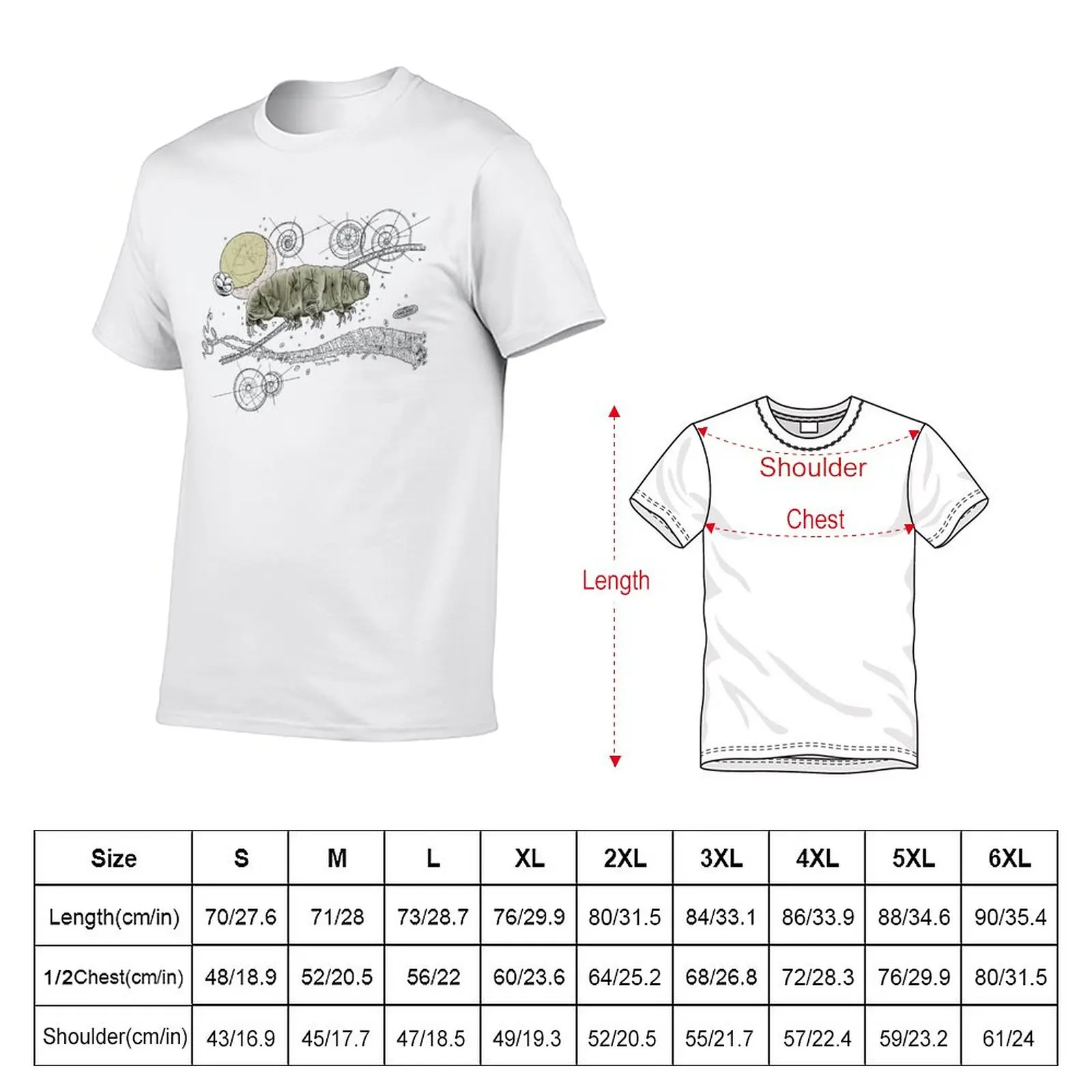 New Tardigrade and Moon Doodle T-Shirt T-shirt for a boy shirts graphic tees Short t-shirt plain white t shirts men image 2