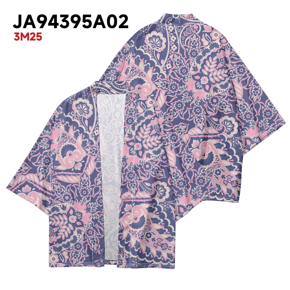 

Streetwear Men Women Cardigan Haori Fashion Vintage Floral Print Kimono Harajuku Tops Beach Japanese Style Robe