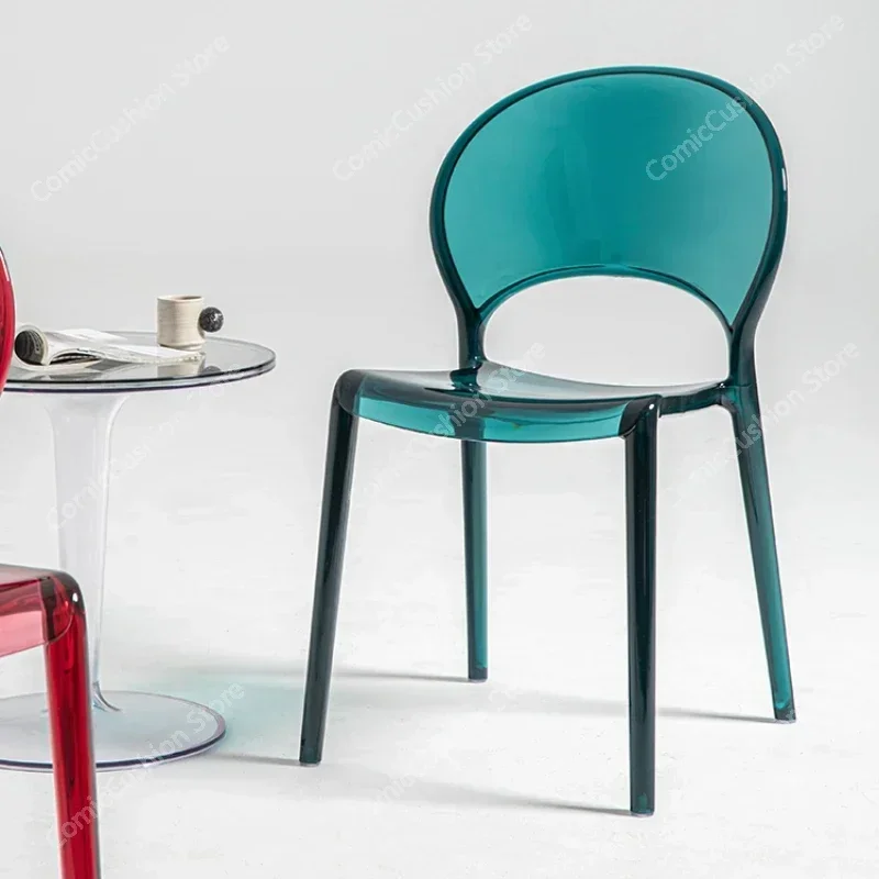 Balcony, plastic, outdoor dining chairs, living room that conforms to ergonomics, transparent floor minimalist