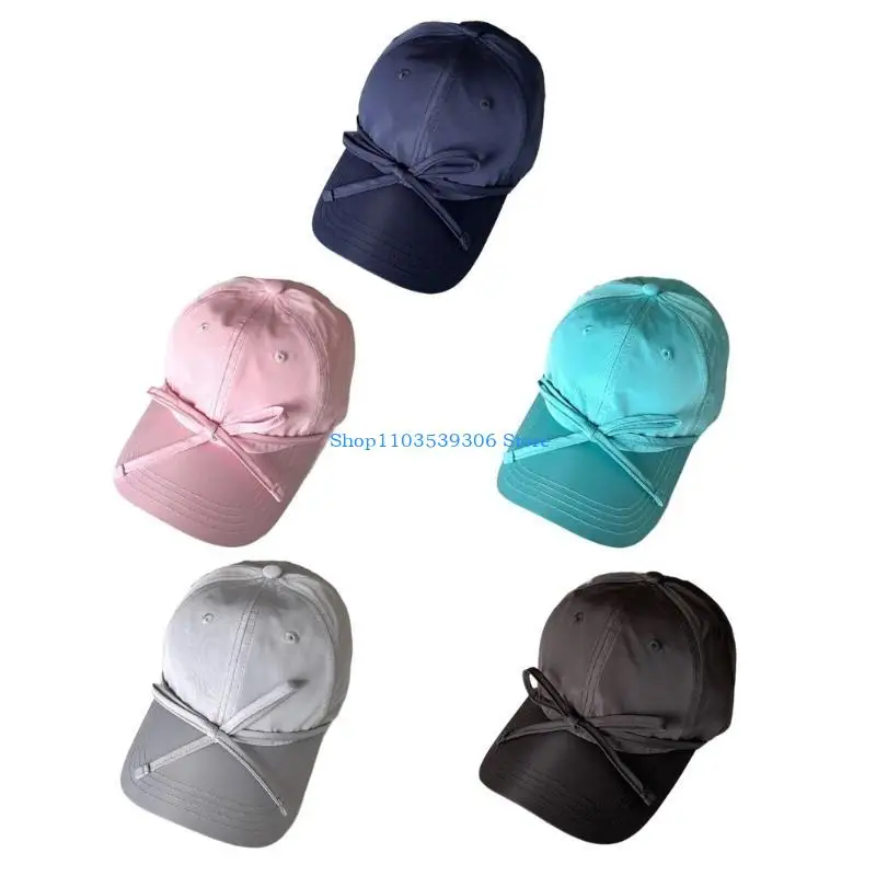 

400A Adults Adjustable Baseball Hat Girl Headwear FOR Sports Balletcore Bow