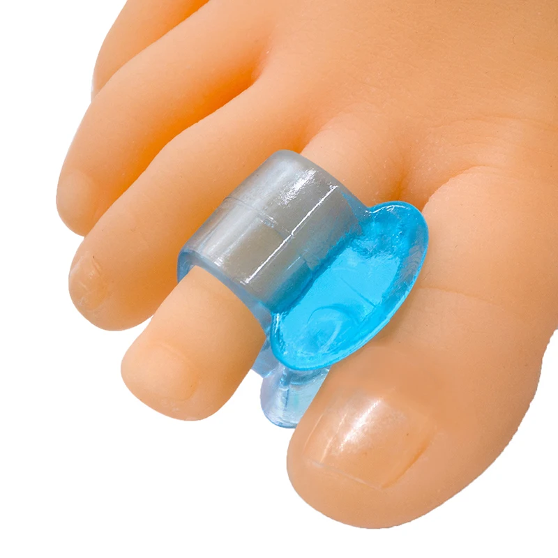 Separador de dedos de los pies de Gel de silicona suave azul, herramienta para el cuidado de los pies, espaciadores de juanete Hallux Valgus, Corrector de pulgar, 2 uds.