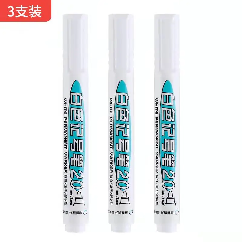 6pcs/set Ink-filled Oily White Marker Doodle Pen Waterproof Permanent Glue Pen Tire Painted Notebook Tire Tread Eco-friendly Pen