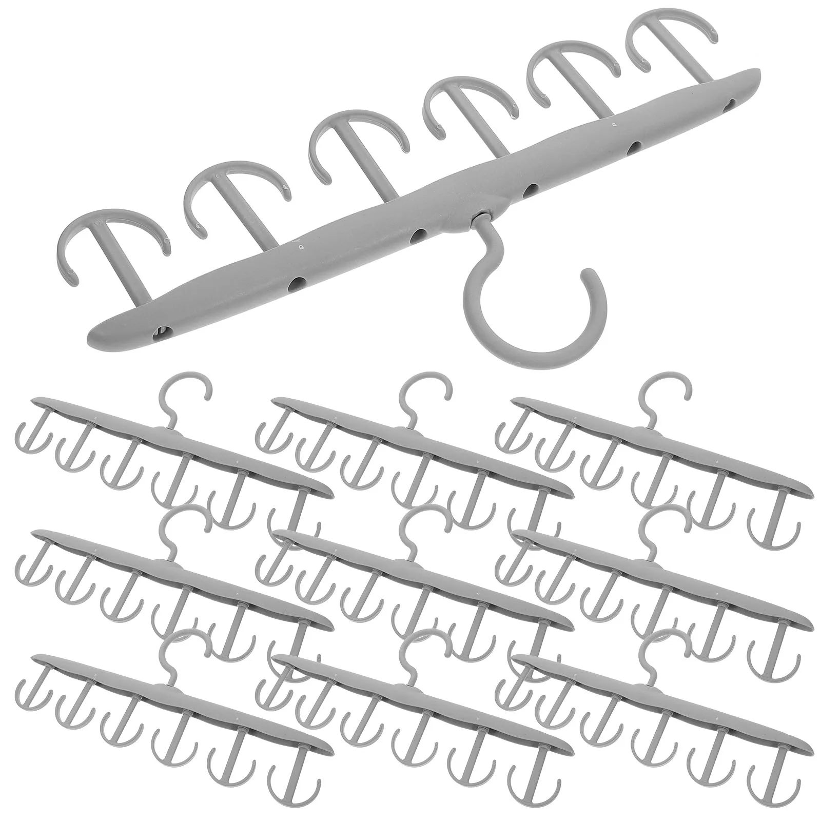 

10 Pcs Rotating Hangers Plastic Closet Organizers with Clips for Clothes Belts Pants Storage Solution Jeans Purse
