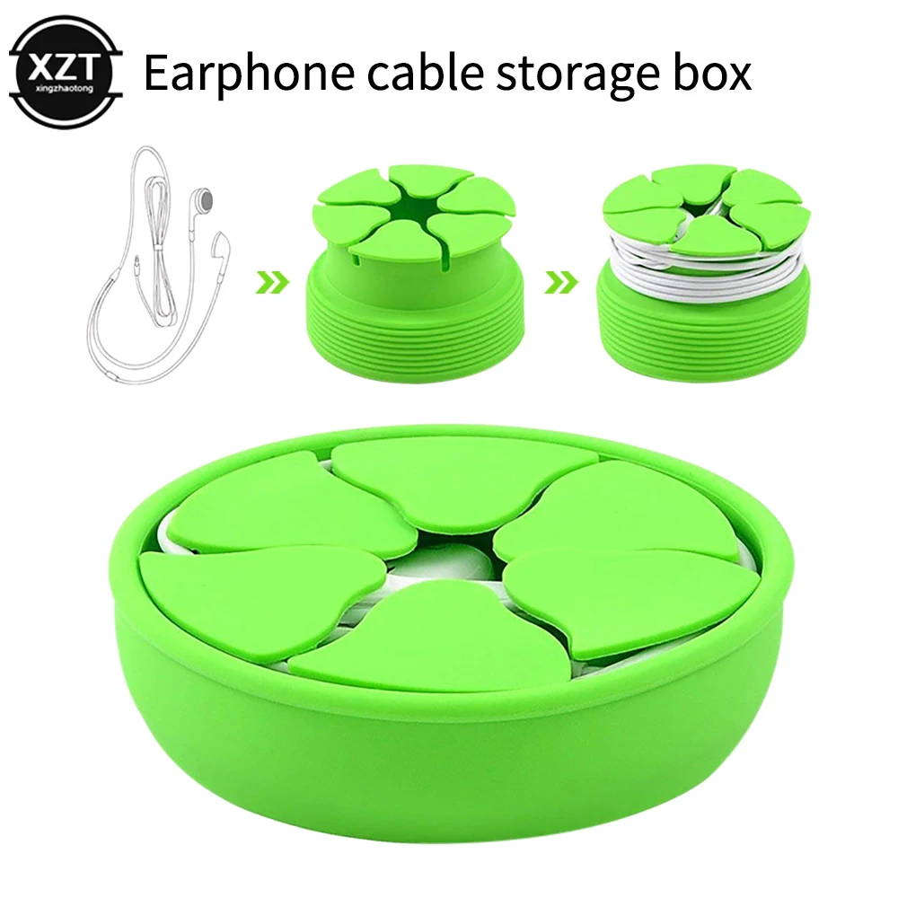 Organizador de Cables de silicona para auriculares digitales, Mini soporte para auriculares portátil, colorido, en forma de cuenco