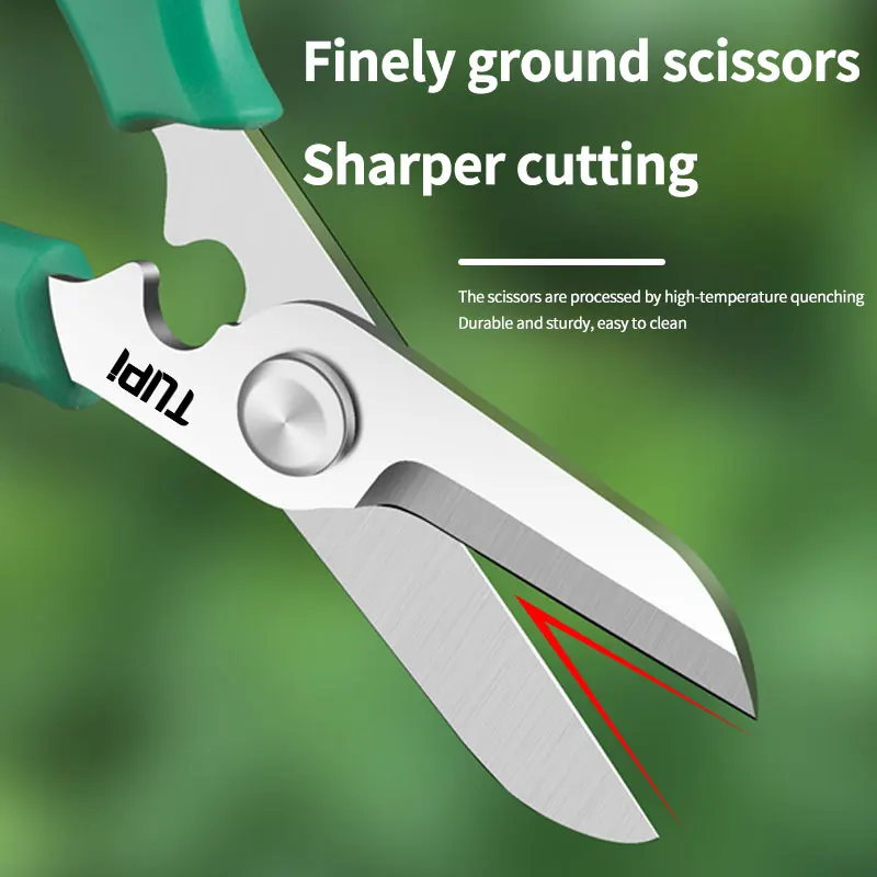 多目的ガーデニングはさみ - 人間工学に基づいたフラワートリマー、滑り止めグリップ付き、屋内/屋外植物用の防錆はさみ