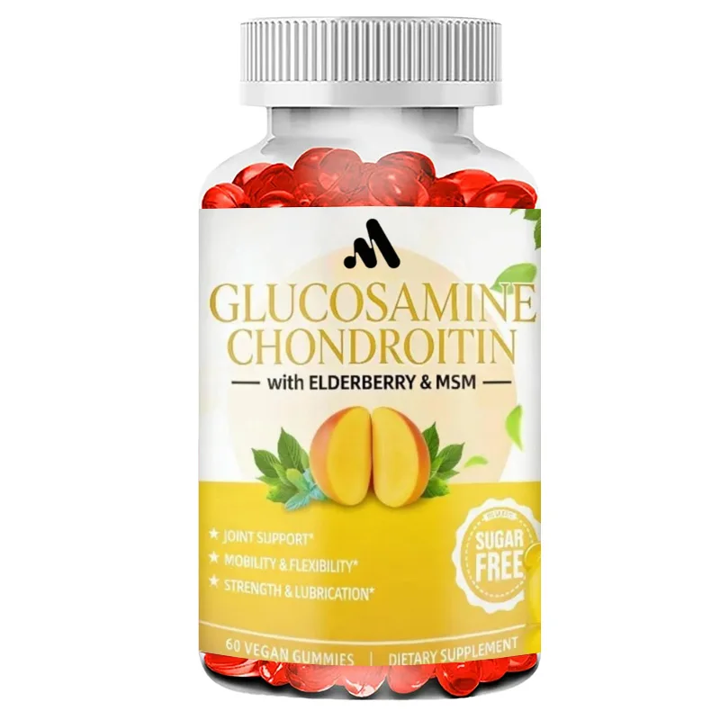 Gomitas de Glucosamina y Condroitina con 1500mg de Glucosamina, MSM, Baya del Saúco y Cúrcuma - Apoyo para la Salud de las Articulaciones