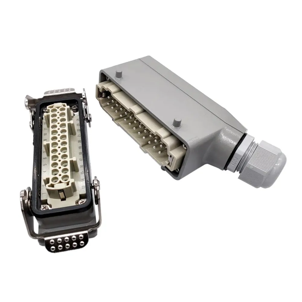 Conectores de alta resistencia HDC-HE-024-1/2/3/4 F/M 24 pines conector rectangular Industrial enchufe 16A 500V conexión de torn