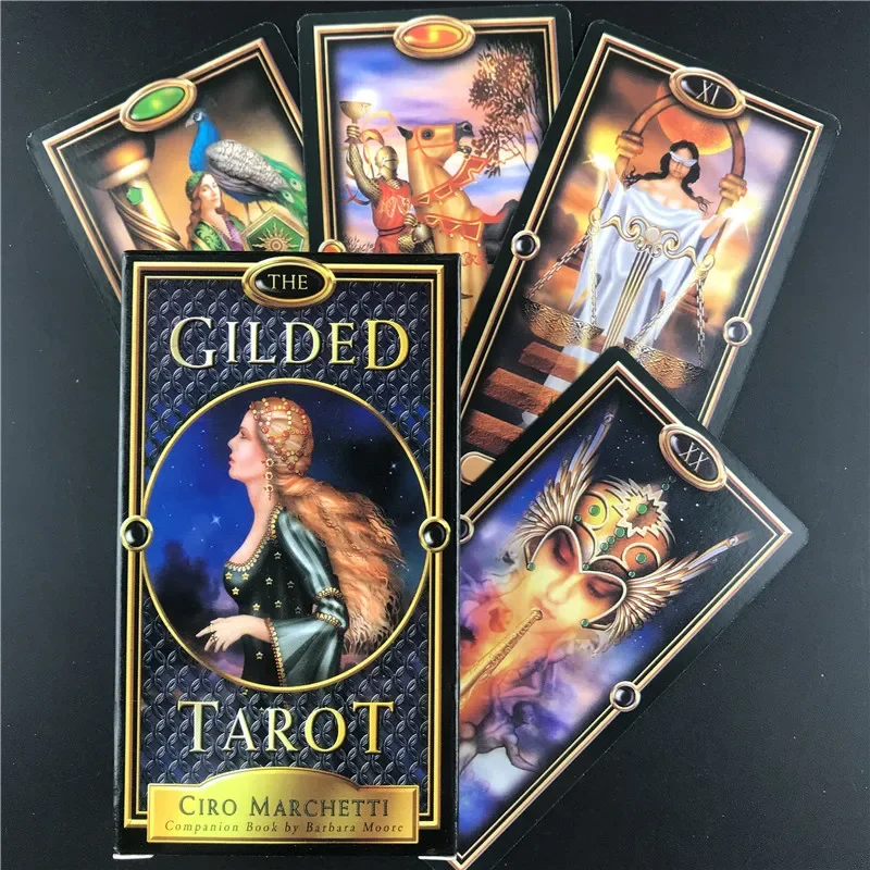 The Gilded Tarot Card Deck Board Cards English Edition Mysterious Tarot Board Game Family Party Cards Game Entertainment