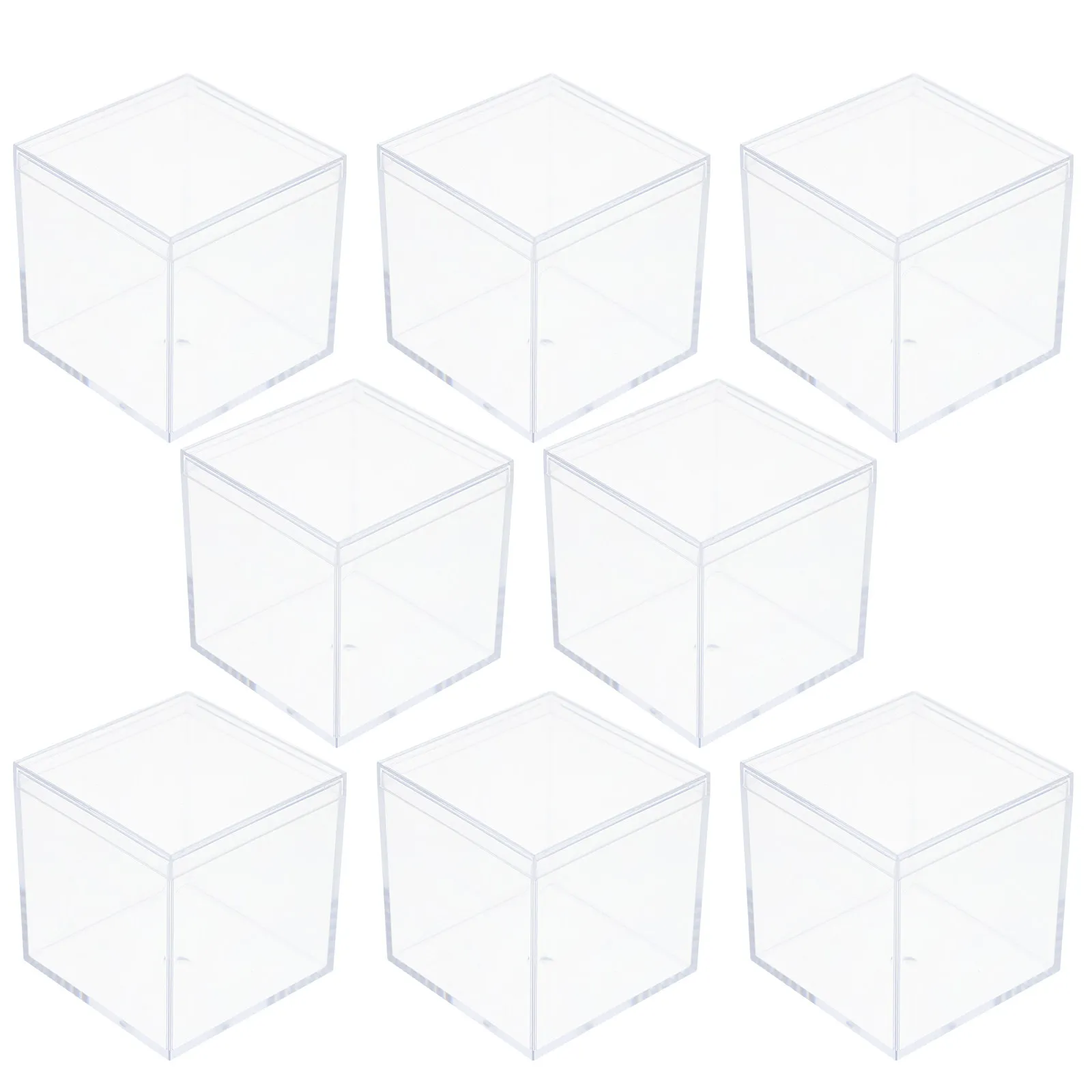 

Набор из 8 прозрачных пластиковых квадратных контейнеров для хранения украшений: органайзеры для серег, колец, ожерелий, браслетов
