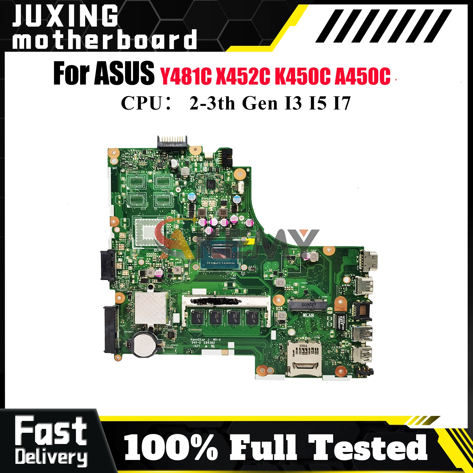 

X450CA Laptop Motherboard For ASUS VivoBook X450CC X450CP Y481C K450C X450C X452C X450CL A450C Mainboard With I3 I5 I7 CPU stk