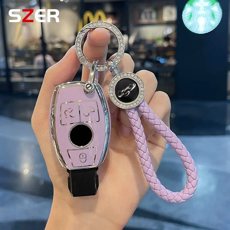 TPU Car Remote Key Cover Case Shell Fob For Mercedes Benz W205 W213 W204 W176 W212 W177 GLC CLA AMG A B C E S G Class Keychain
