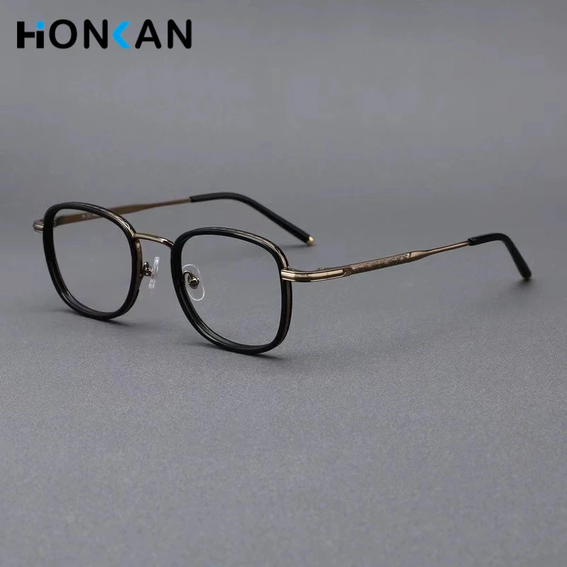 

Retro Metal Glasses Frame Women Anti Blue Light Men Optical Eyeglass Frame Fashion Sqaure Frame Handmade Eyewear